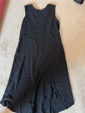 Vince Black High-Low Sleeveless Dress black sleeveless back pleat size 10